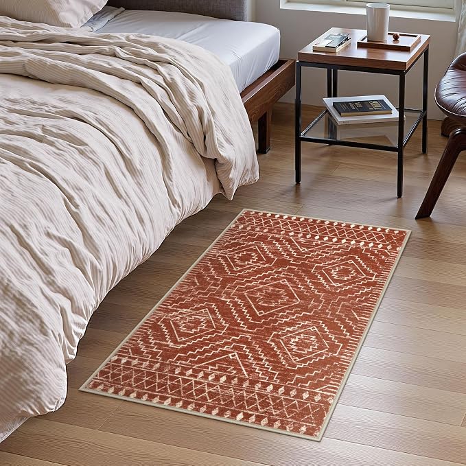 Wonnitar Moroccan Bathroom Rug, Washable 2x3 Small Bath Mat, Boho Tribal Soft - Image 6