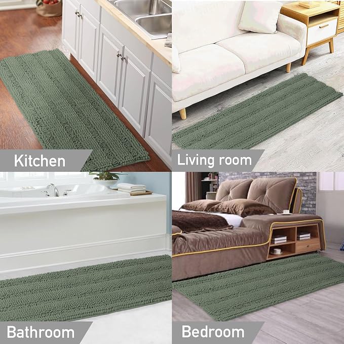 Turquoize Bath Mat, Plush Chenille, Machine Washable - Image 6