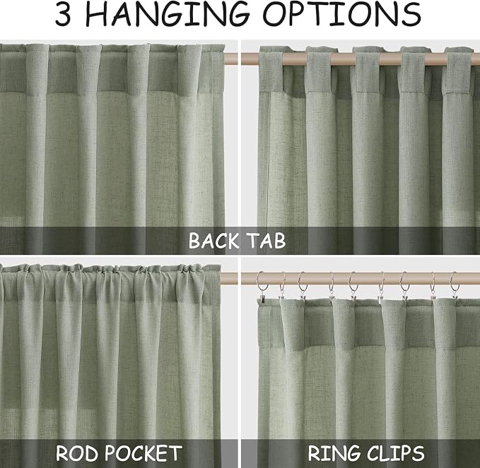 Desert Sage Linen 144 Inch Curtains - Image 2