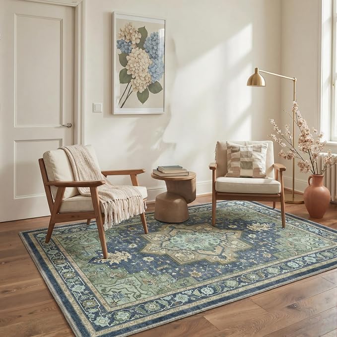 GENIMO 5x7 Area Rugs for Living Room, Machine Washable Rug, Non Slip Indoor - Image 3