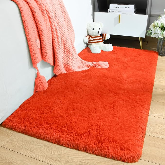 Merelax Fluffy Rug Shaggy Area Rug, Mini Fuzzy Plush Kids Bedside Rug, Soft - Image 6