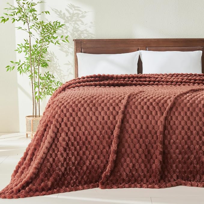 NEWCOSPLAY Super Soft King Blanket Coffee Premium Silky Flannel Fleece 3D - Image 2