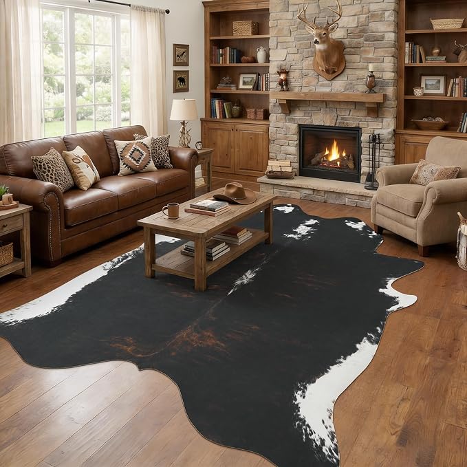 BENRON Premium Cowhide Rug, Faux Cow Hide Rugs by BENRON