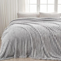 NEWCOSPLAY Super Soft Queen Blanket Light Grey Premium Silky Flannel Fleece 3D by NEWCOSPLAY
