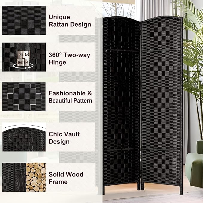 Rose Home Fashion 6 ft Tall Room Divider, Room Dividers and Folding Privacy - Image 4