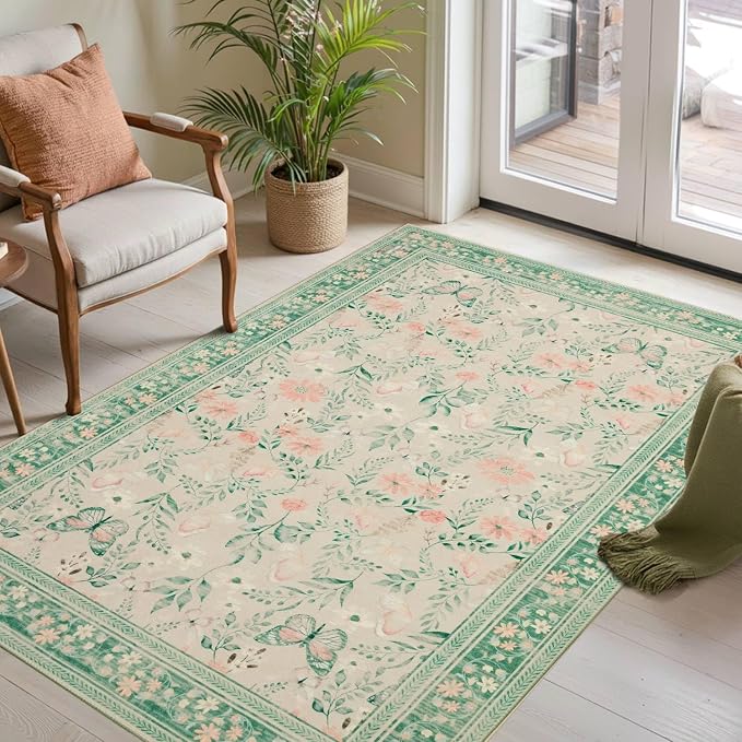 Rugxara Entryway Rug, 3x5 Washable Area Rug, Non Slip Low Pile Small Carpet by Rugxara