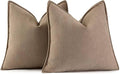 MIULEE Pack of 2 Coco Brown Decorative Pillow Covers 16x16 Inch Soft Chenille by MIULEE