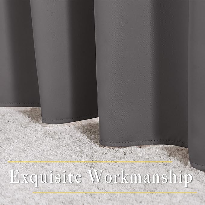 NICETOWN Grey Blackout Curtains 102 inches Long, Grommet Thermal Insulated - Image 6