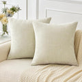MIULEE Pack of 2 Cream Throw Pillow Covers 18x18 Inch Natural Soft Pillow Covers by MIULEE