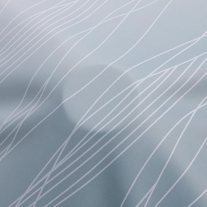 Estelar Textiler Stone Blue and Greyish White Blackout Curtains & Drapes - Image 8