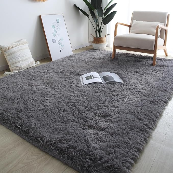 Gray Shag Area Rugs 8x10 - Image 3