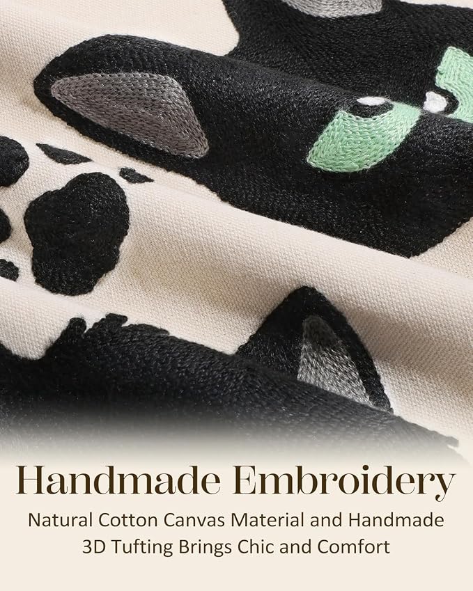 Embroidered Throw Pillow Cover 20x20 Inch - Image 2