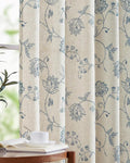 jinchan Linen Curtains Floral Curtain 84 Inch Length by JINCHAN