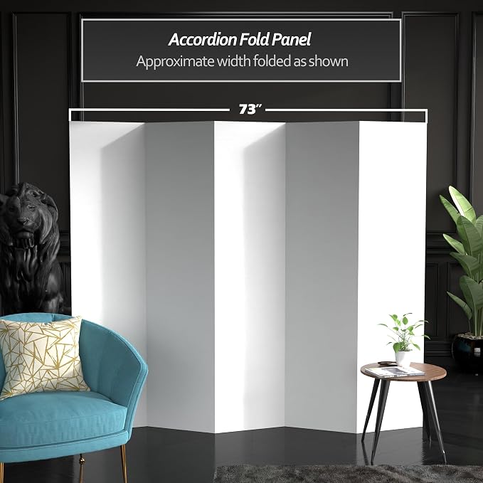 6 ft. Tall White Temporary Cardboard Folding Screen - Image 3
