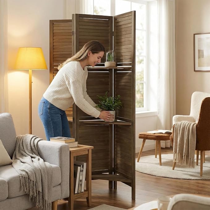 Bluecat 4 Panel Folding Room Divider - Image 7