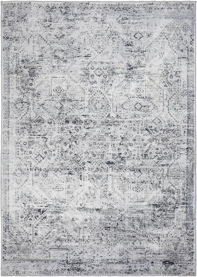 Area Rug 6×9, Large Vintage Boho Rug, Ultra-Soft Low Pile, Non Slip, Stain - Image 3