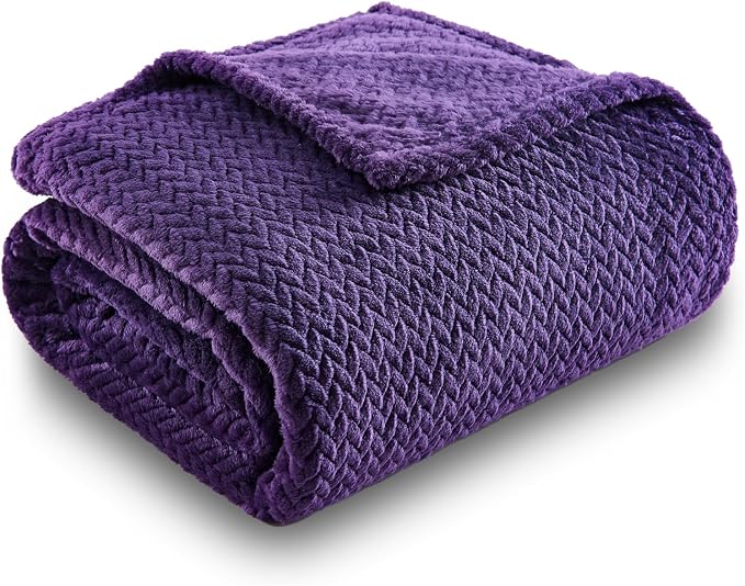 NEWCOSPLAY Super Soft Throw Blanket Dark Purple Premium Silky Flannel Fleece - Image 9