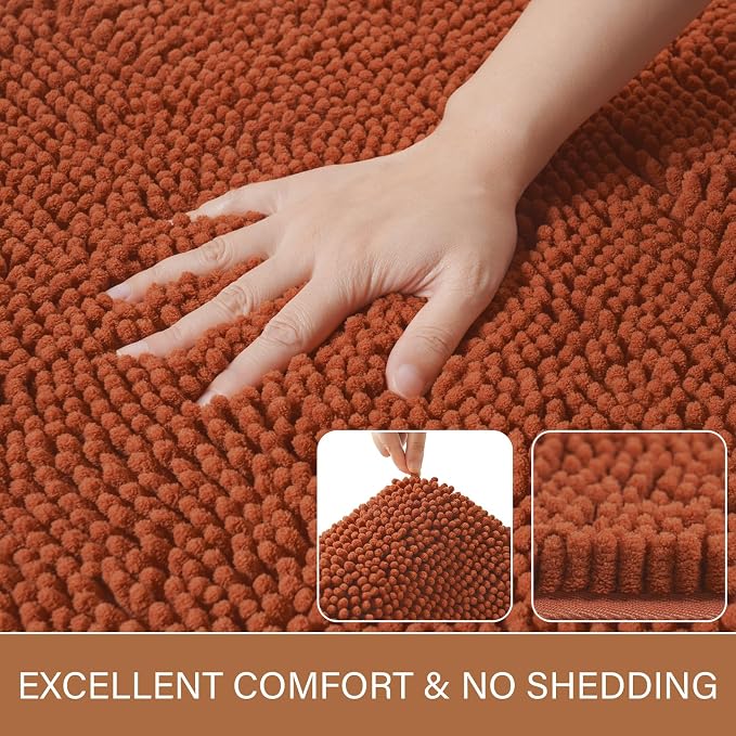 LOCHAS Luxury Bathroom Rug Shaggy Bath Mat 24 x 60 Inch, Washable Non Slip Bath - Image 3