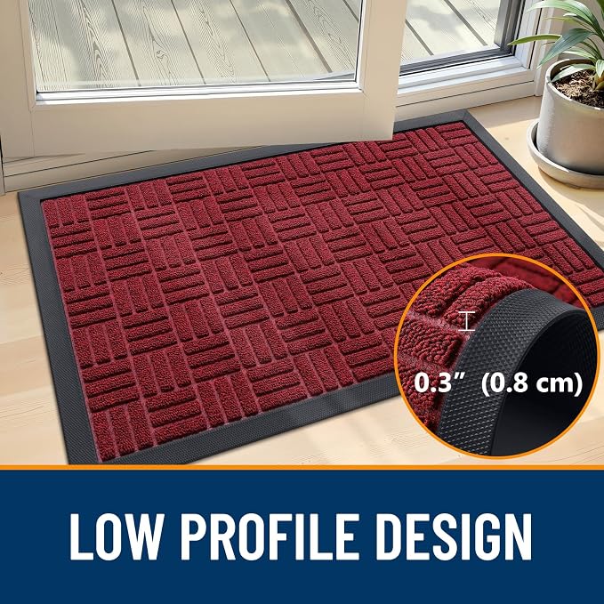 OLANLY Front Door Mat Outside Entrance 33x21, Heavy Duty Sturdy Natural Rubber - Image 4