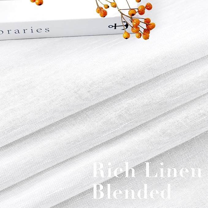 H.VERSAILTEX Natural Linen Semi Sheer Curtains Soft Semi Sheer Curtain Panels - Image 4