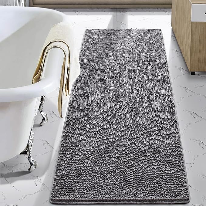 LOCHAS Luxury Bathroom Rug Shaggy Bath Mat 24 x 60 Inch, Washable Non Slip Bath by LOCHAS