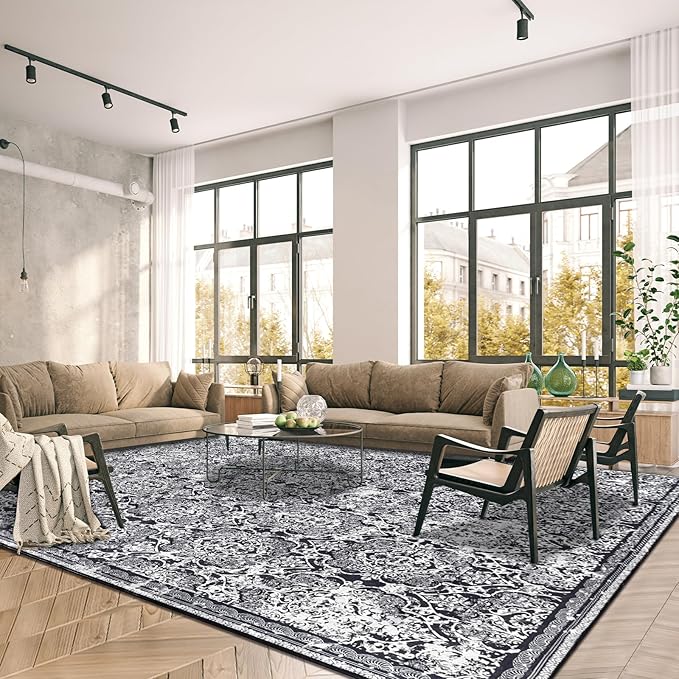 Vaukki Living Room Rug, Vintage Shaggy Soft Laundry Rug, Non Slip Kitchen Area by Vaukki