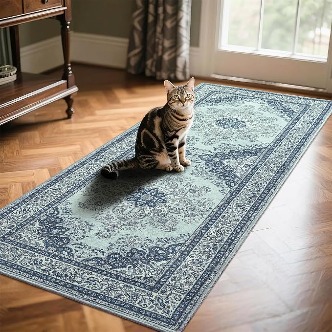 Runner Rug for Bedroom, 2x6 Non-Slip Vintage Area Rug, Machine Washable Boho - Image 7