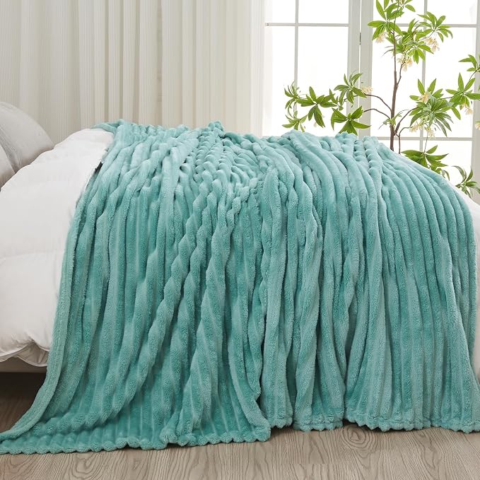 NEWCOSPLAY Super Soft Queen Blanket Mint Green Premium Silky Flannel Fleece 3D - Image 4