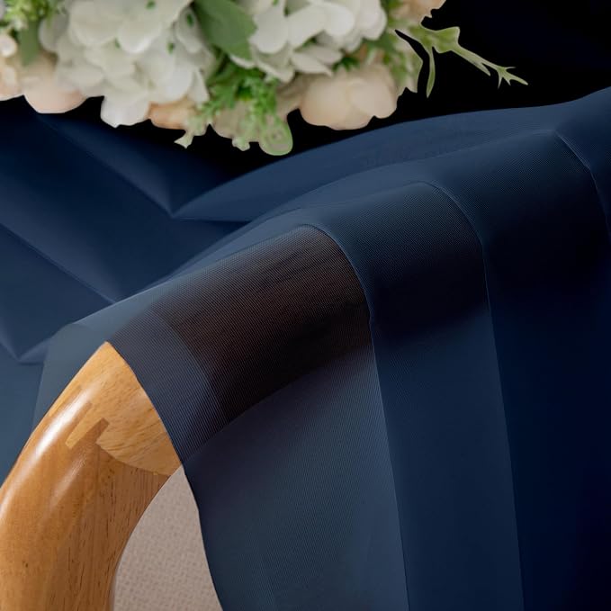 Aiyufeng 2 Piece Dark Blue Extra Long Sheer Curtains 120 Inch Length, Light - Image 3