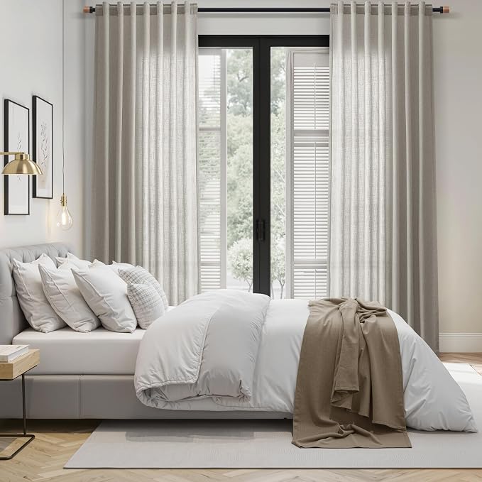 Silver Grey Linen Back Tab Curtains 84 Inch Length - Image 7