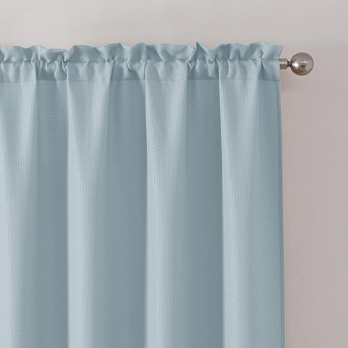 Chyhomenyc Bennet Aqua with Greenish Tone Curtains 84 Inches Long 2 Panels by Chyhomenyc