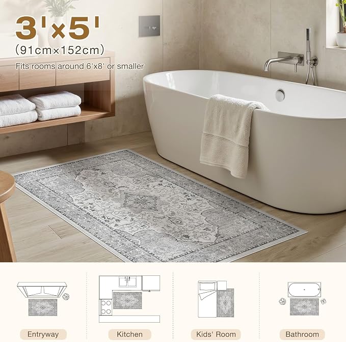 cotiled 3x5 Area Rugs Large Washable Rugs - Image 7
