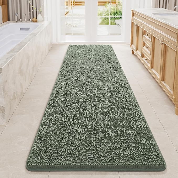 LOCHAS Luxury Bathroom Rug Shaggy Bath Mat 24 x 80 Inch, Washable Non Slip Bath by LOCHAS