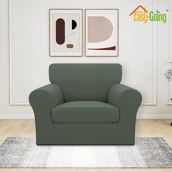 Easy-Going 3 Pieces Stretch Chair Cover Washable Chair Slipcover Set - Image 2