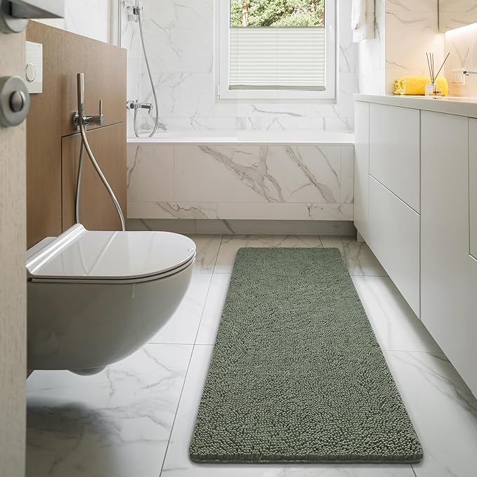 LOCHAS Luxury Bathroom Rug Shaggy Bath Mat 24 x 54 Inch, Washable Non Slip Bath - Image 7