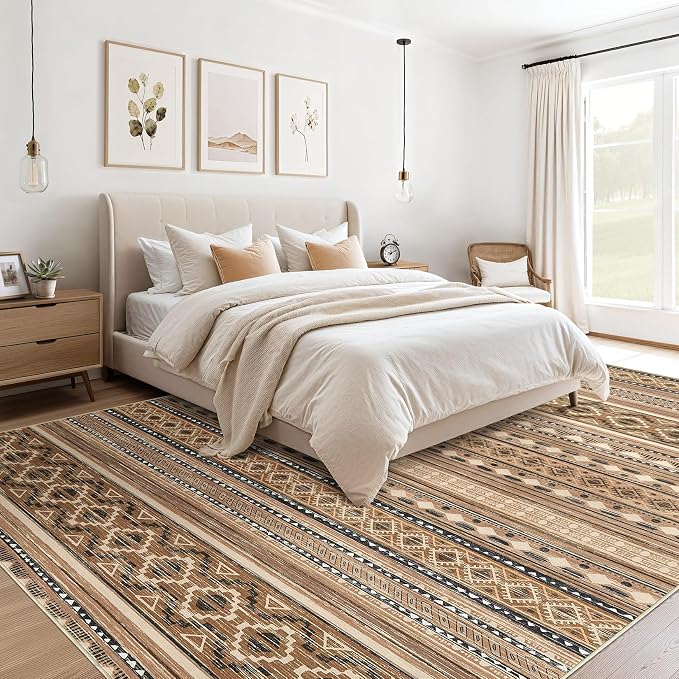 cotiled 7x9 Area Rug Living Room: Washable Boho Rugs - Image 2