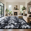 yongyangjuxin Fluffy Rug Shaggy Area Rug, Mottling Black 9x12 Area Rugs by Yongyangjuxi