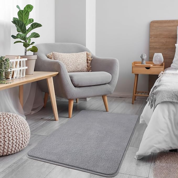 Keeko 2x3 Grey Area Rugs for Bedroom Living Room, Soft Modern Indoor Throw Rugs - Image 5