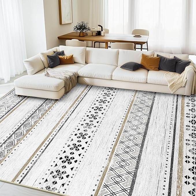 BESTSWEETIE 9x12 Area Rugs for Living Room Washable Moroccan Farmhouse Neutral by BESTSWEETIE