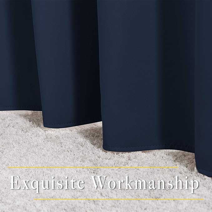 NICETOWN Blackout Navy Curtains & Drapes 48 inch Long - Image 6