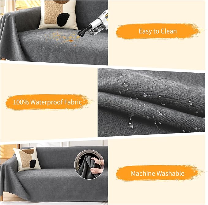 Deep Dream Cat-Scratch Resistant Couch Cover, Waterproof Sofa Cover - Image 4