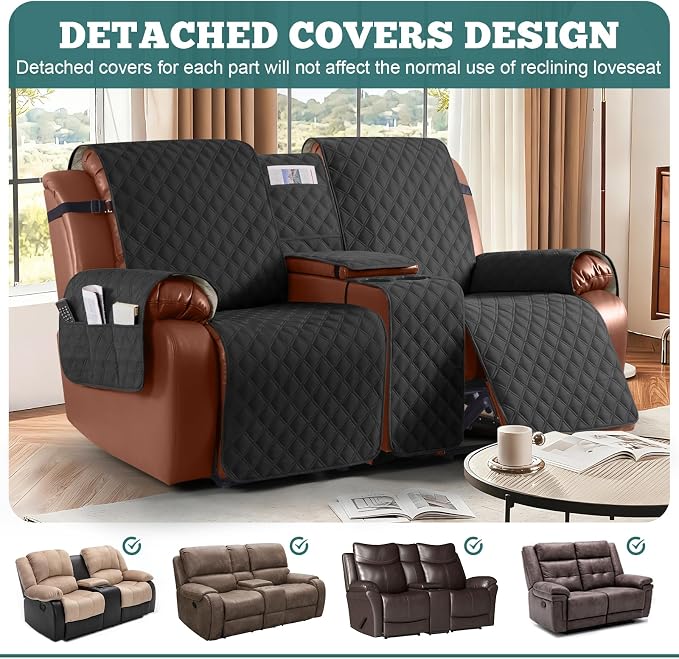 Ruaozz Waterproof Loveseat Recliner Cover - Image 3