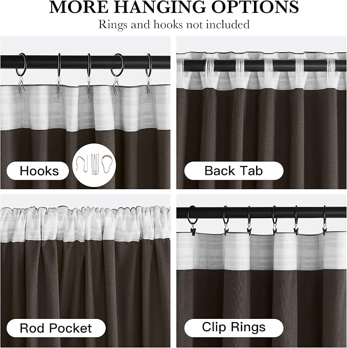 NICETOWN Taupe Velvet Curtains 120 Inch Length - Image 4