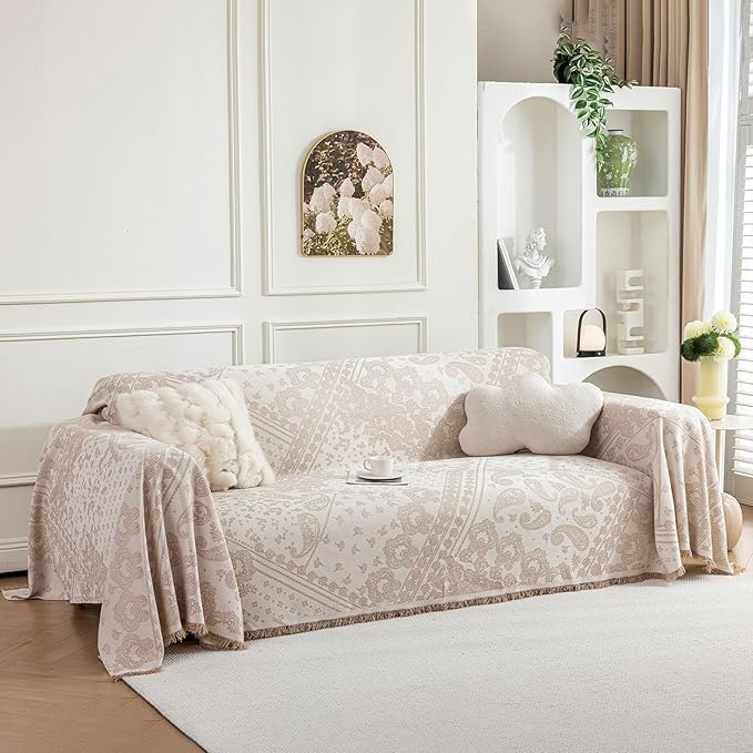 ROOMLIFE Beige Couch Covers for Sofa, Sofa Covers Washable Non Slip Furniture by ROOMLIFE