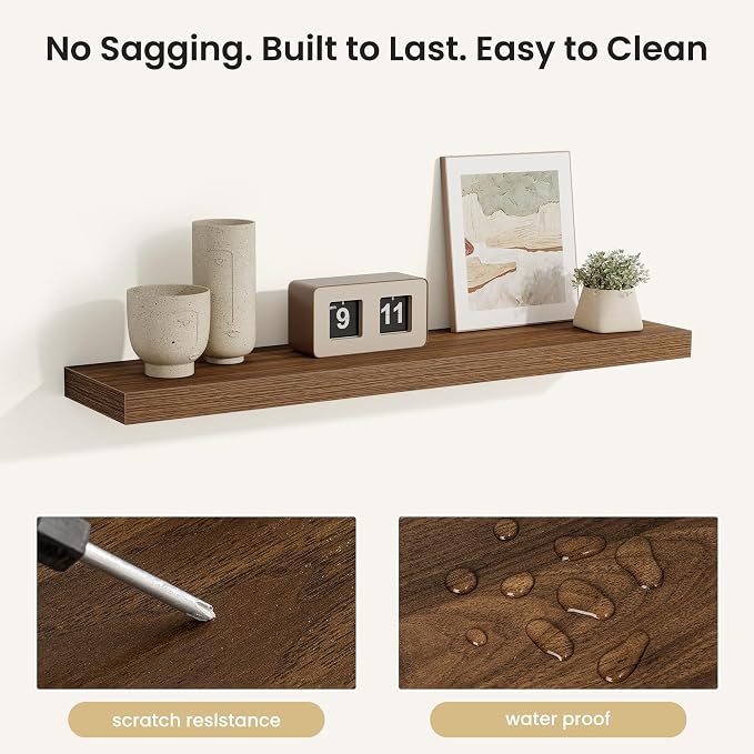 Fun Memories Rustic Wood Floating Shelves - Image 4