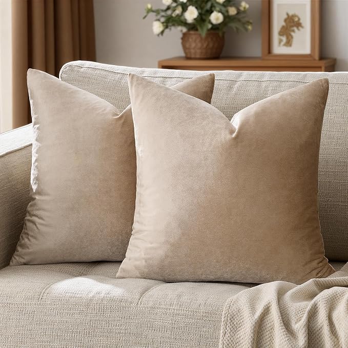 GIGIZAZA Decorative Throw Pillow Covers 16x16, Velvet Sofa Boho Cushion Pillows by GIGIZAZAFocusingonhomedecoration