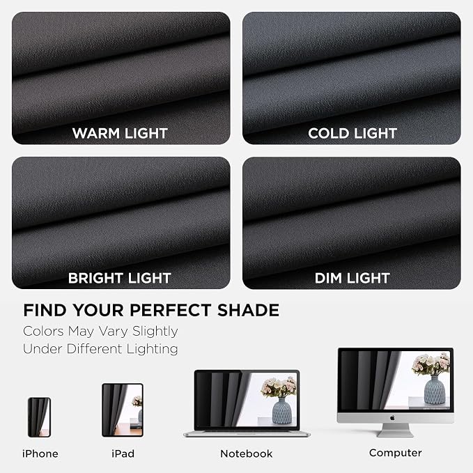 Joydeco Grey Curtains 84 Inch Long, Room Divider Blackout Curtains - Image 8
