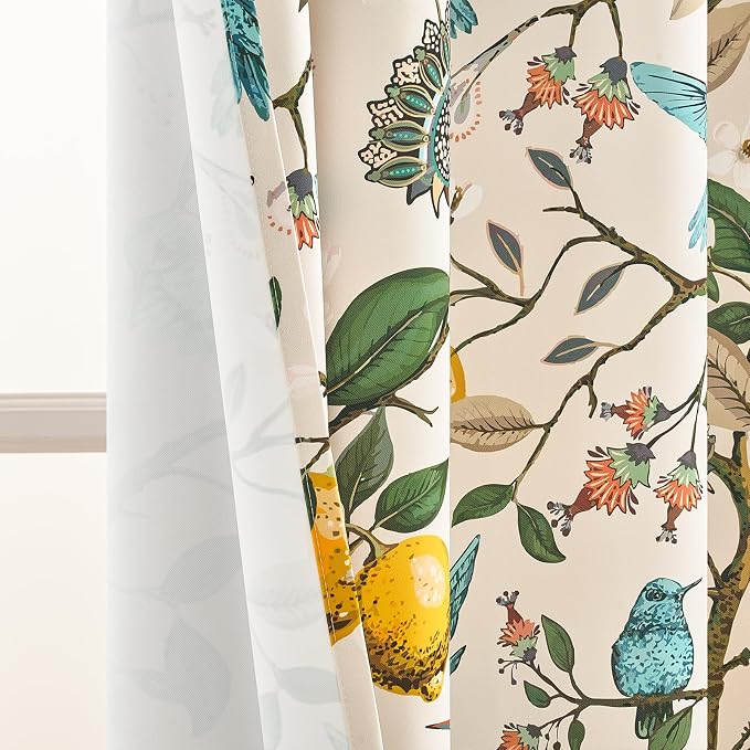 Topfinel Beige Vintage Floral Curtains 84 Inch Long Luxury Whimsical Euro - Image 9