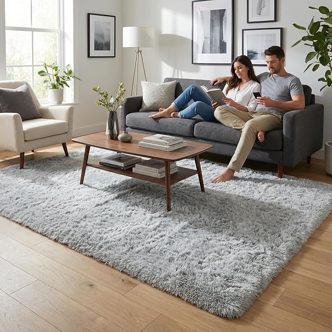 Merelax Soft Modern Indoor Large Shaggy Rug - Image 3