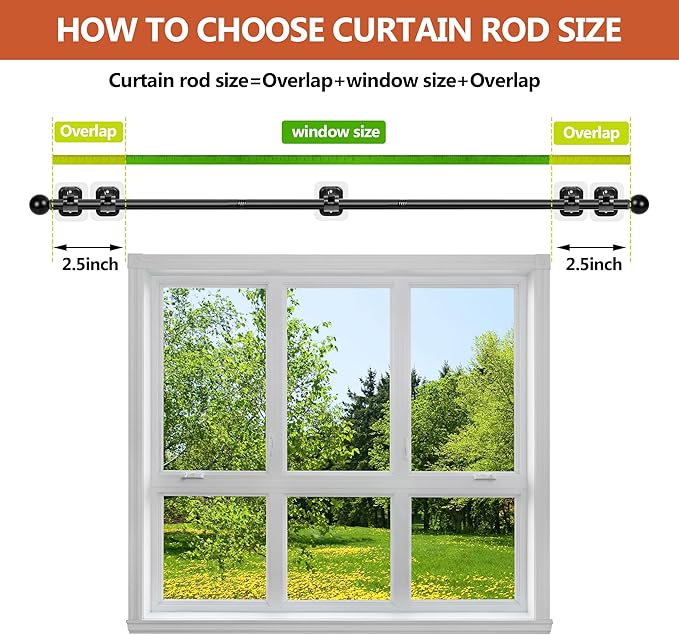 Curtain Rods No Drilling for Windows, 5/8 Inch Diameter Drapey Pole - Image 6